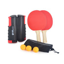 Kits 2 Table Tennis Rackets Ping Pong Paddle Set Extendable Table Tennis Net