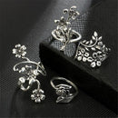 Stackable Midi Rings Set Stack Rings Knuckle Rings Set Hollow Carved Flowers