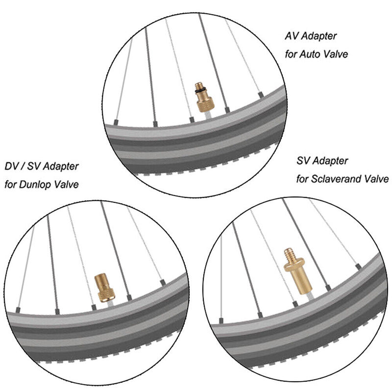 12pcs/set Pump Adaptor Kit Bike Tire Presta American Valve Adapter Needles Newly