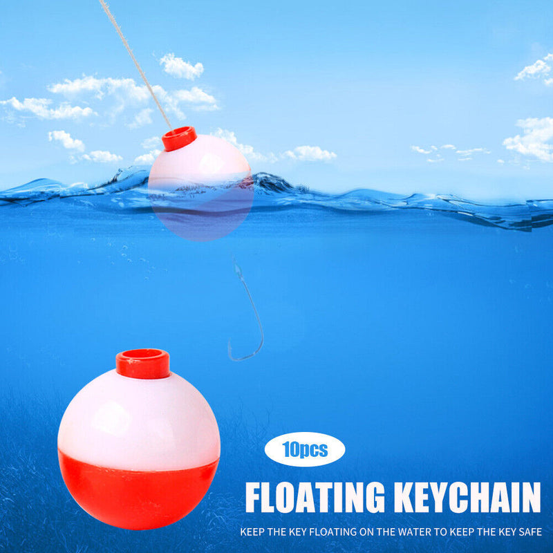 10pcs Red White Fishing Bobber Set Plastic Round Float Buoy Outdoor Fishing