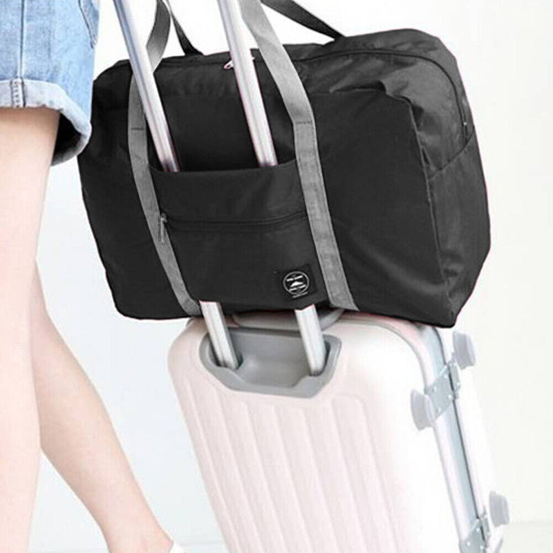 Solid Color Waterproof Folding Travel Bag Lightweight Large Capacity Luggag