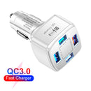 #A 4USB Car Chargers 4 Ports Charging Head PC Fireproof Fast Charging Adapter