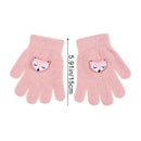 Winter Cartoon Mink Children's Warm Gloves Knitted Gloves Half-finger Gloves