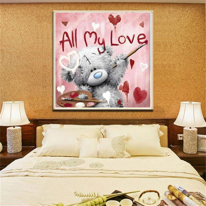 Bear Square Diamond Painting Cross Stitch 5D Mosaic Picture Home Decor Gift