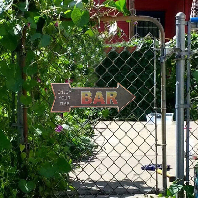 Special-shaped Metal Signs Arrow Bar Iron Painting Metal Wall Art Poster