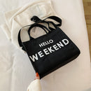 Women Canvas Shoulder Bag Large Capacity Letter Crossbody Messenger Handbags
