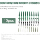 40pcs Lead Clips Quick Change Swivels Tail Rubber Tubes Anti Knot Sleeves K