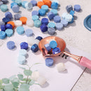 100pcs Octagon Sealing Wax Beads Envelope Seal Stamp Wax Tablet Pill (Blue)