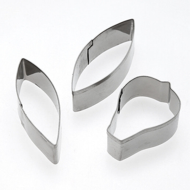 3pcs Clematis Flower Metal Cake Mold Stainless Steel Cookie Cutter Tools