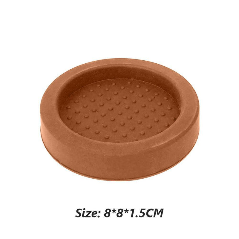 Non-slip Coffee Tamper Pad Silicone Coffee Powder Hammer Press Mat (Brown)