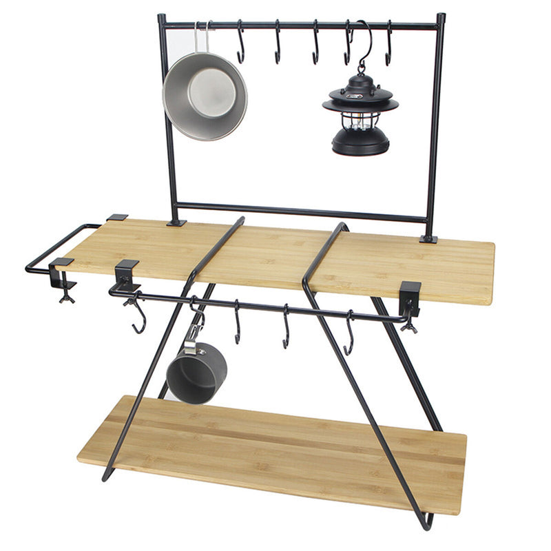 Camping Table Hanging Rack Outdoor Hanger Kitchen Utensil (40cm Rack) Newly