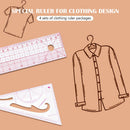 4pcs Tailor Measuring Ruler Yardstick Sleeve Sewing Clothes Drawing Ruler