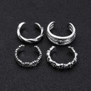 Beach Open Summer Finger Rings Adjustable Toe Rings Set Knuckle Foot Ring