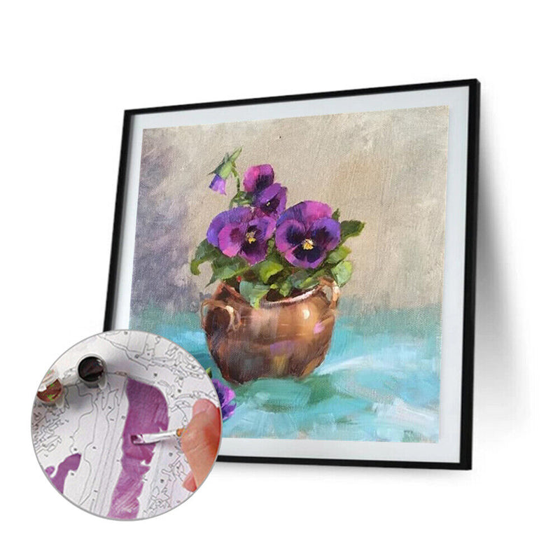 Flower Oil Paint By Numbers Kits Canvas DIY Coloring Drawing for Adults Children