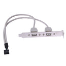 2 Port Rear Panel Bracket Motherboard Cable USB 2.0 Connector Cable Adapter