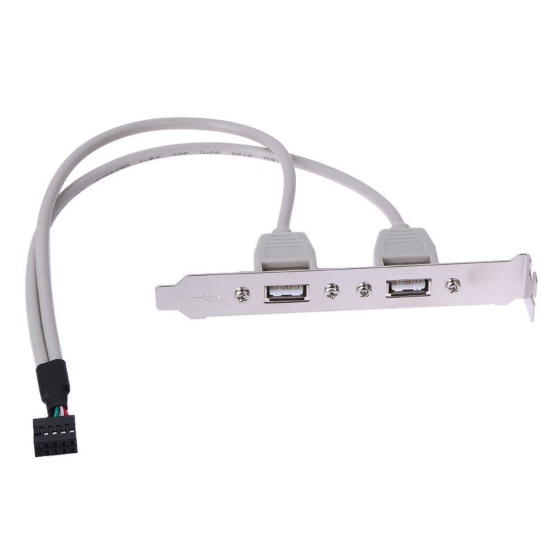 2 Port Rear Panel Bracket Motherboard Cable USB 2.0 Connector Cable Adapter