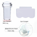 Design DIY for French Tips Transparent Jelly Nail Stamper Scraper Set Silicone