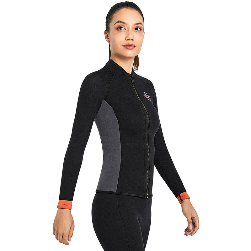 DIVE&SAIL Women 3mm Neoprene Wetsuit Jacket Top Scuba Diving Wet Suit (M) Newly