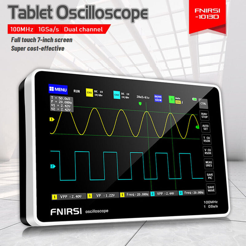 Digital Oscilloscope Dual Channel 100MHz Bandwidth 1GSa/s Sampling Rate Newly
