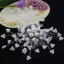 Bride Hair Comb Clip Crystal Rhinestone Flower Faux Beads Wedding Bridal Hair