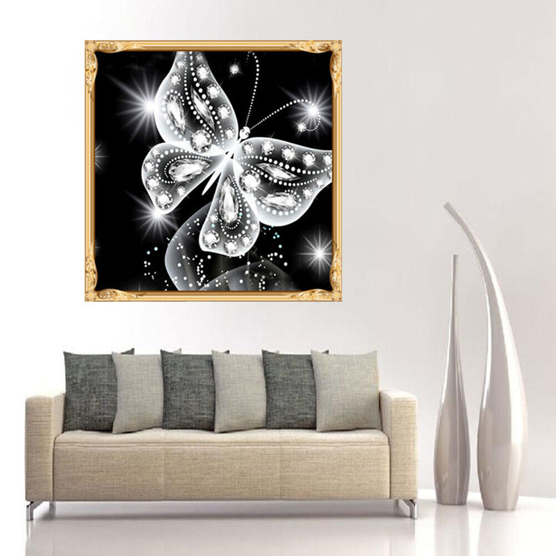 Rhinestones Butterfly Painting 5D Diamond Embroidery DIY Cross Stitch Kit Newly