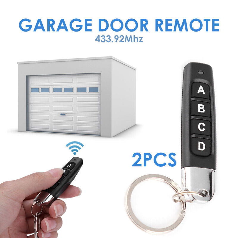 ABCD 433MHz Remote Control Garage Door Electric Gate Clone Key Fob (2pcs)