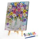 Colorful Flowers Canvas Paint By Numbers Oil Hand Painted Drawing Kit Home Decor