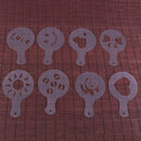 16pcs Plastic Coffee Milk Gift Stencil Template Mold Coffee Decorative Tool