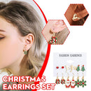 Christmas Earrings Set 12 Pcs Santa Tree Reindeer Snowflake Deer Jewelry Gift*