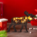 Wooden Ornaments Hollow Multi-Layer Animal Scene Display with Light (Deer) Newly