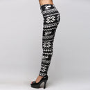 Charming Cotton Blend Snowflakes Fawn Leggings Long Ninth Pants Tights