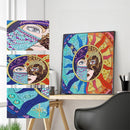 5D DIY Masked Sunflower Girl Partial Special Shaped Drill Diamond Painting