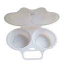 Microwave Double Cup Egg Cooker Steamer Perfect Eggs Poacher Cookware Z1C. 7Y6R