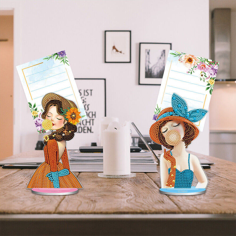 2pcs Diamond Painting Note Holder Valentine Gift Card Table Stand (BQJ02)