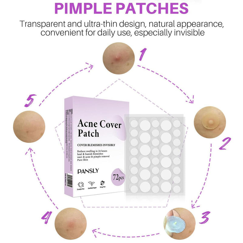 72pcs Skin Tag Remover Patches Hydrocolloid Acne Pimple Wart Remover Plaster.