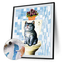 Cute Cat Oil Paint by Numbers Hand Painted Frameless Picture Home Ornament Kit