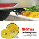 Car Tow Towing Pull Rope Strap Double Layer Thicken Fabric 4M Heavy Duty 5 Ton