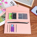 Leaf Long Wallet Women PU Card Holder Hit Color Money Bag Coin Purse (Pink)
