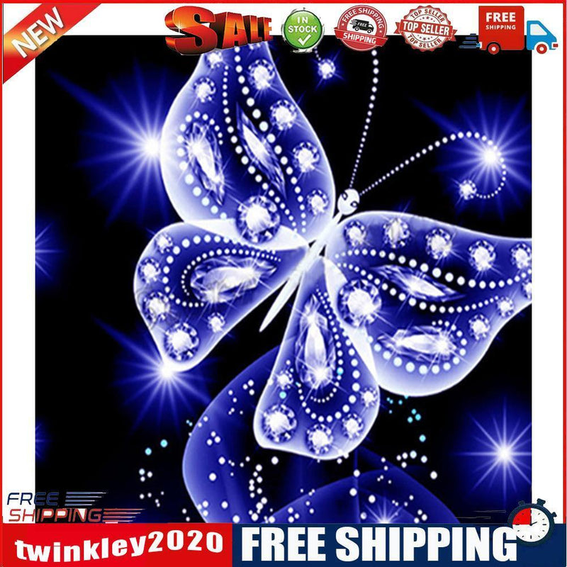 Butterfly Painting 5D Diamond Mosaic Embroidery DIY Cross Stitch Kit(Blue)