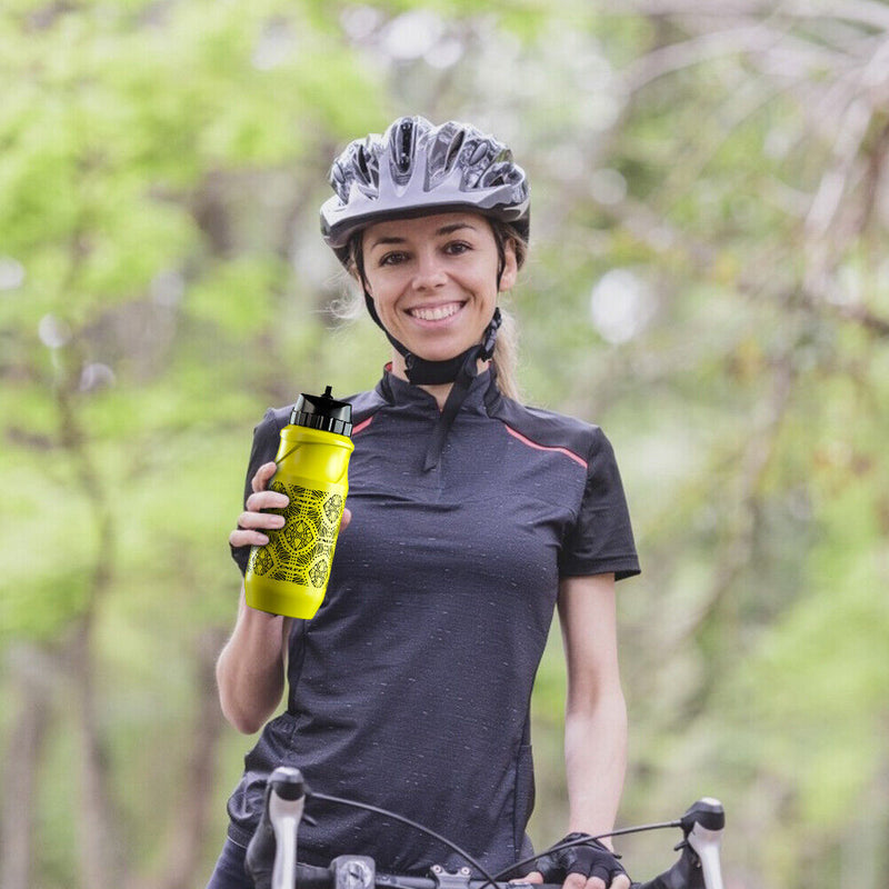 ENLEE 500ml Outdoor Sports Water Bottle Plastic MTB Bicycle Kettle (Yellow)