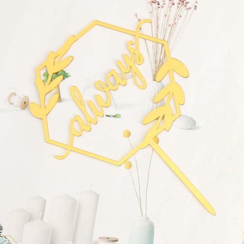 Dessert Sticks DIY Cupcake Decor Cake Topper Always Mr&Mrs Happy Birthday