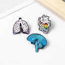 Oil Fashion Badge Clothes Jewelry Enamel Pins Brain Lung Anatomy Heart Brooch