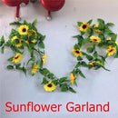Yellow Sunflower Chain Garland 8.5 ft Silk Wedding Gazebo Arch Flowers Dec hot.