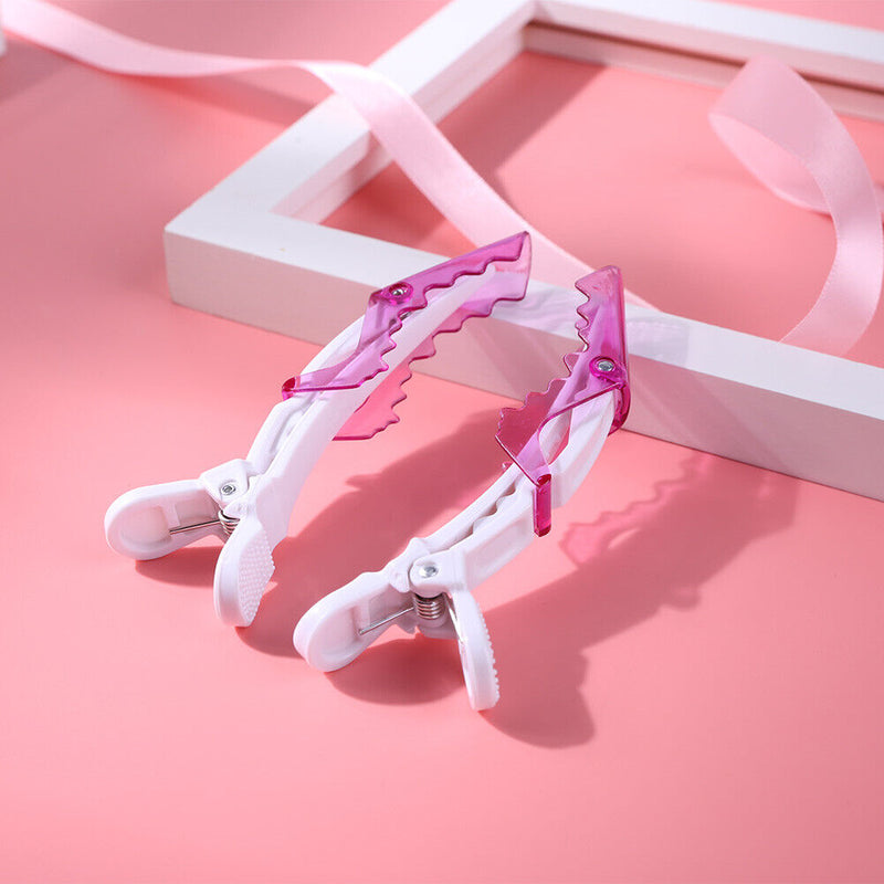 10pcs Pro Hair Clips Salon  Hair Sectioning Clamps Plastic Crocodile Hairpi