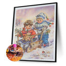 Handmade DIY Full Round Drill Diamond Painting 5D Snow Kids Poster Kit Newly