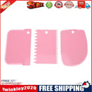 3pcs Plastic Dough Icing Fondant Scraper Cake Decorating Baking Tool(Pink)