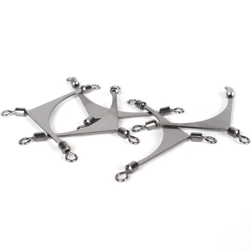 10pcs/lot American 3 Way Fishing Jig Head Swivels Rolling Pole Fishing Connector