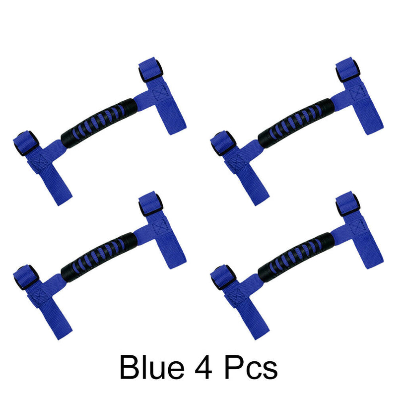 4pcs Car Roll Bar Grab for Jeep Wrangler TJ CJ YJ JK JL 1955-2021 (Blue) Newly