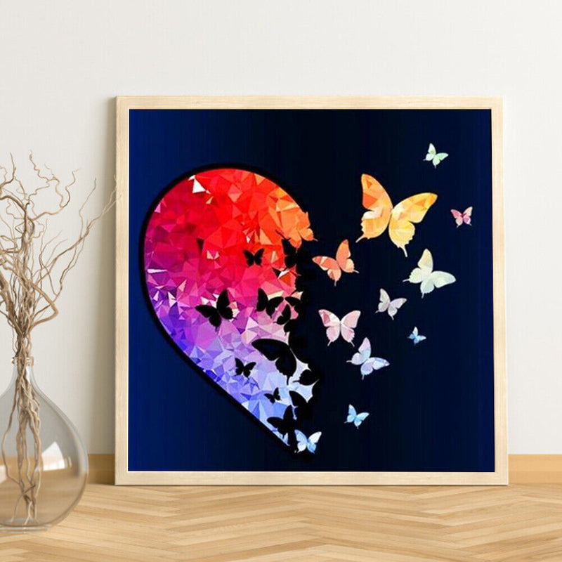 DIY Oil Paint by Numbers Heart Butterfly Acrylic Drawing Kit Coloring Picture