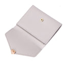 Pure Color Trifold PU Leather Coin Purse Women Simple Card Holder Short Walle